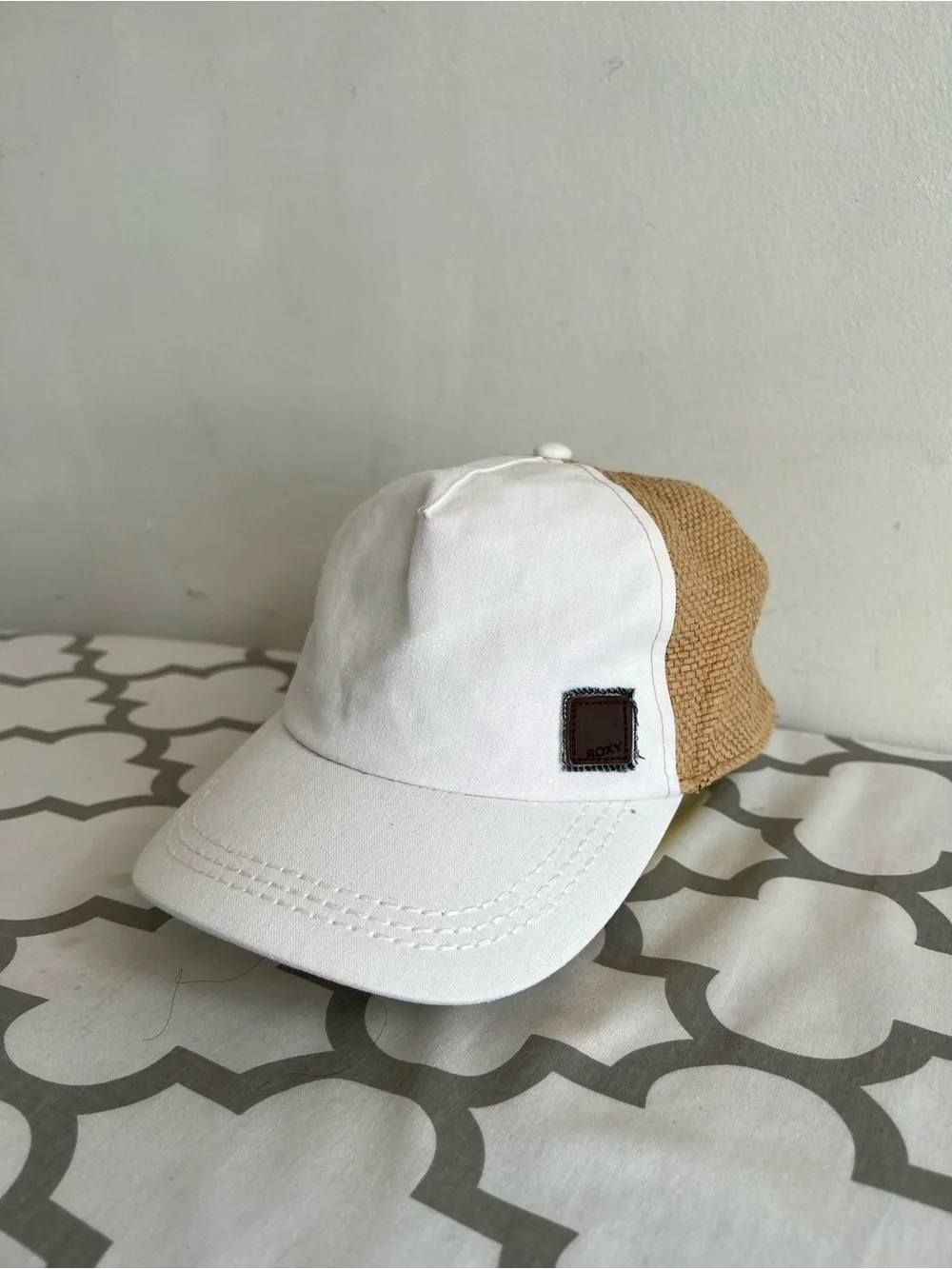 Roxy White and Tan Two-Tone Baseball Cap